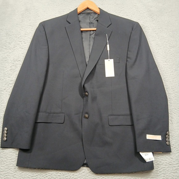 Michael Kors Sport Coat Mens 44 Short Navy Wool Blend Stretch Two Button COOP1 - Picture 1 of 7